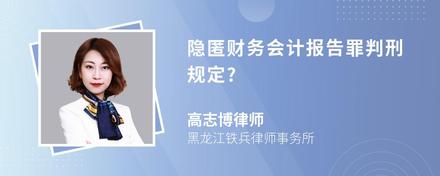 隐匿财务会计报告罪判刑规定?