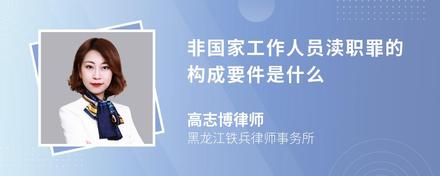 非国家工作人员渎职罪的构成要件是什么