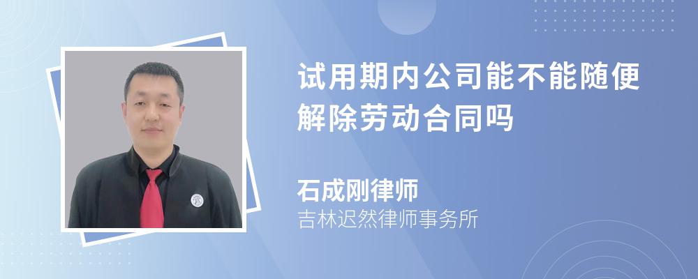 试用期内公司能不能随便解除劳动合同吗