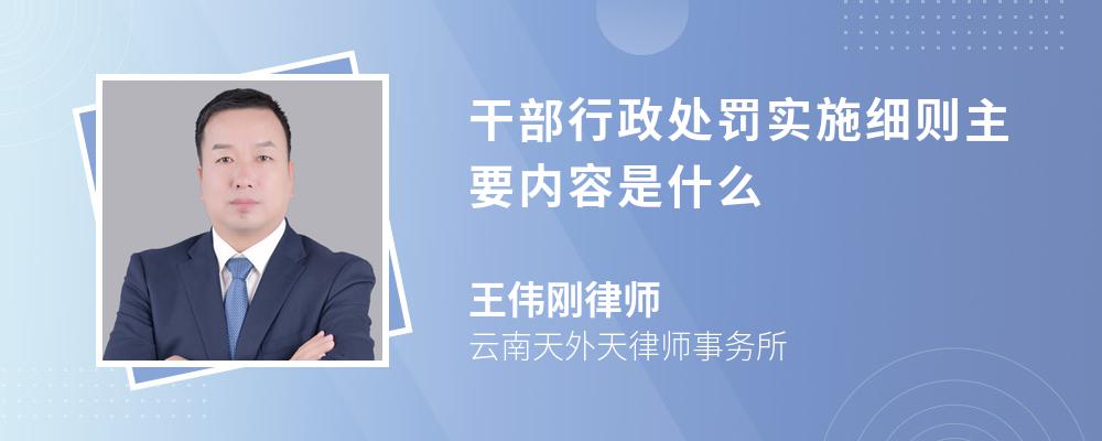 干部行政处罚实施细则主要内容是什么