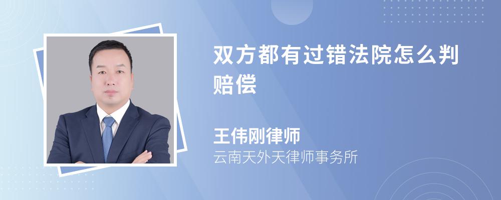 双方都有过错法院怎么判赔偿