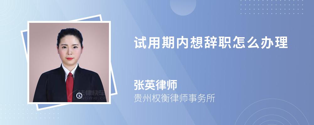 试用期内想辞职怎么办理