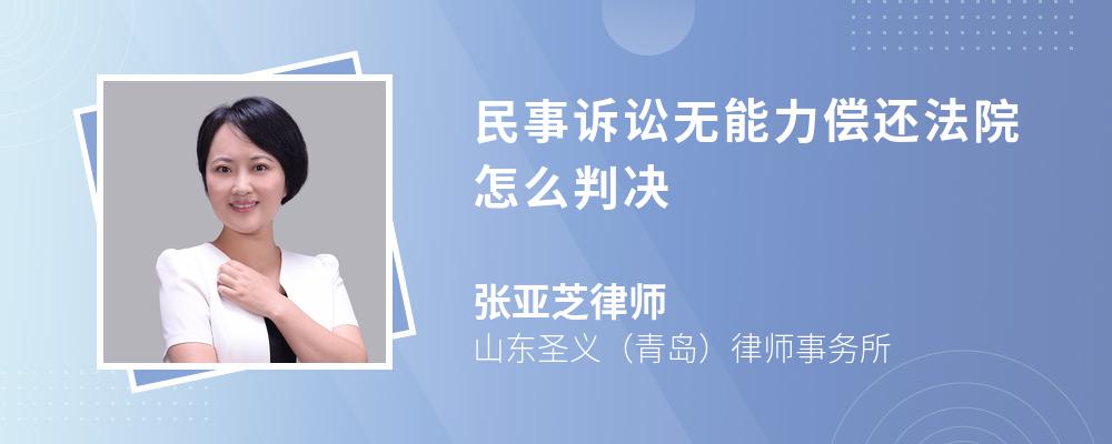 民事诉讼无能力偿还法院怎么判决