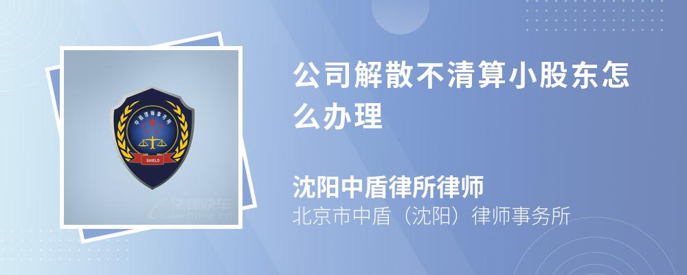 公司解散不清算小股东怎么办理