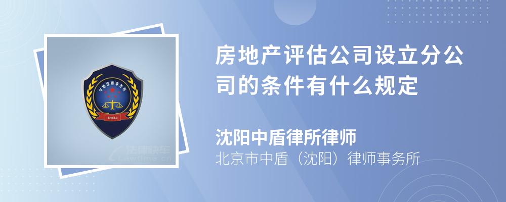 房地产评估公司设立分公司的条件有什么规定