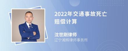 2022年交通事故死亡赔偿计算