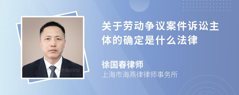 关于劳动争议案件诉讼主体的确定是什么法律