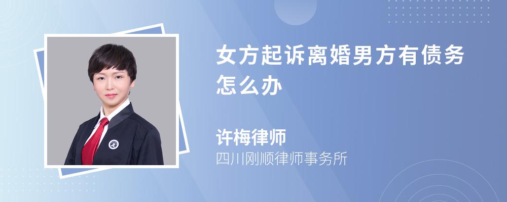 女方起诉离婚男方有债务怎么办