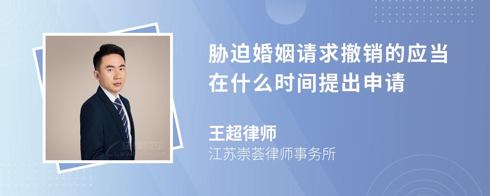 胁迫婚姻请求撤销的应当在什么时间提出申请