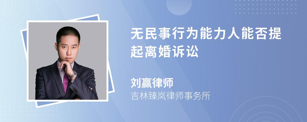 无民事行为能力人能否提起离婚诉讼