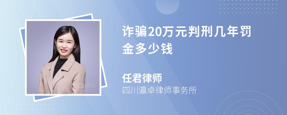 诈骗20万元判刑几年罚金多少钱