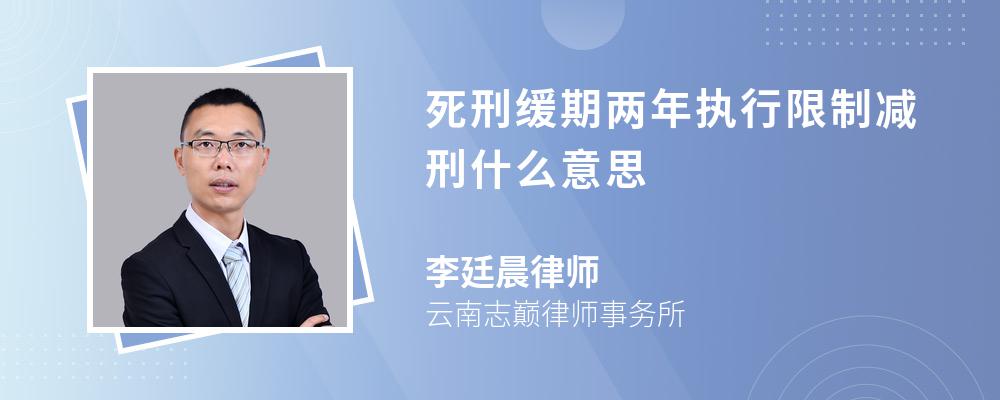 死刑缓期两年执行限制减刑什么意思