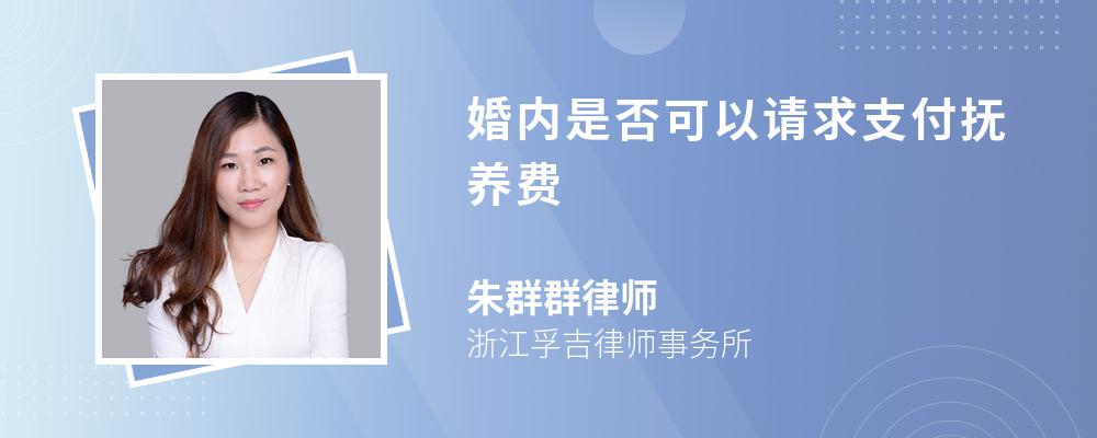 婚内是否可以请求支付抚养费