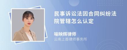 民事诉讼法因合同纠纷法院管辖怎么认定