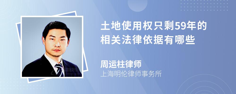 土地使用权只剩59年的相关法律依据有哪些