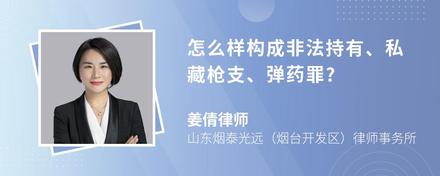 怎么样构成非法持有、私藏枪支、弹药罪?