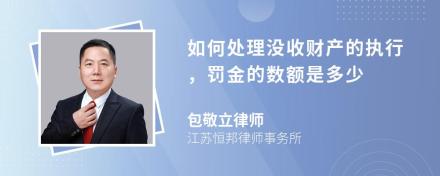 如何处理没收财产的执行，罚金的数额是多少