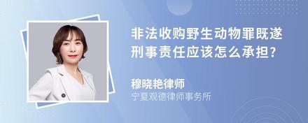 非法收购野生动物罪既遂刑事责任应该怎么承担?