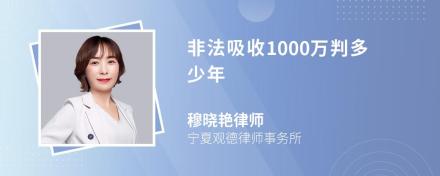 非法吸收1000万判多少年