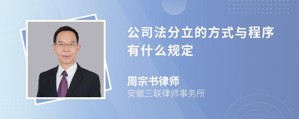 公司法分立的方式与程序有什么规定