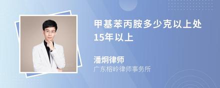 甲基苯丙胺多少克以上处15年以上