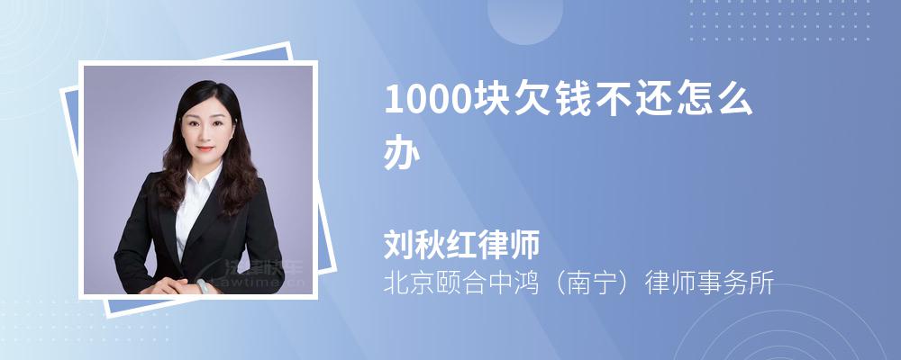 1000块欠钱不还怎么办