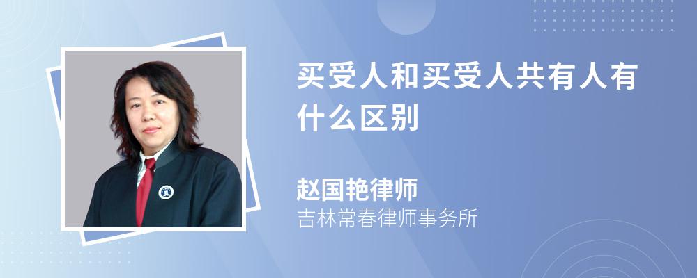 买受人和买受人共有人有什么区别