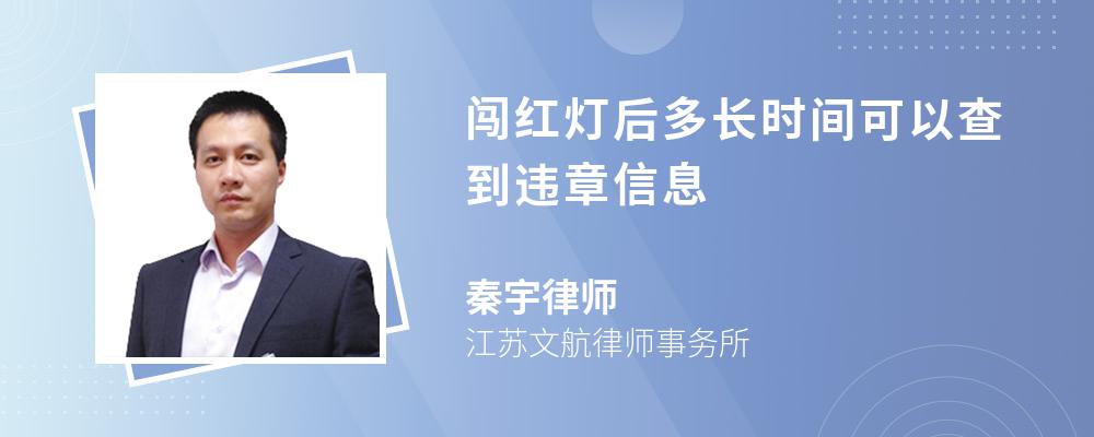 闯红灯后多长时间可以查到违章信息