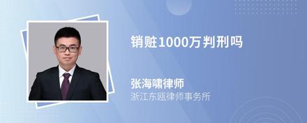 销赃1000万判刑吗