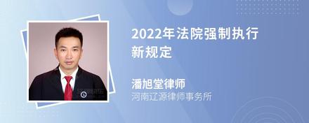 2022年法院强制执行新规定