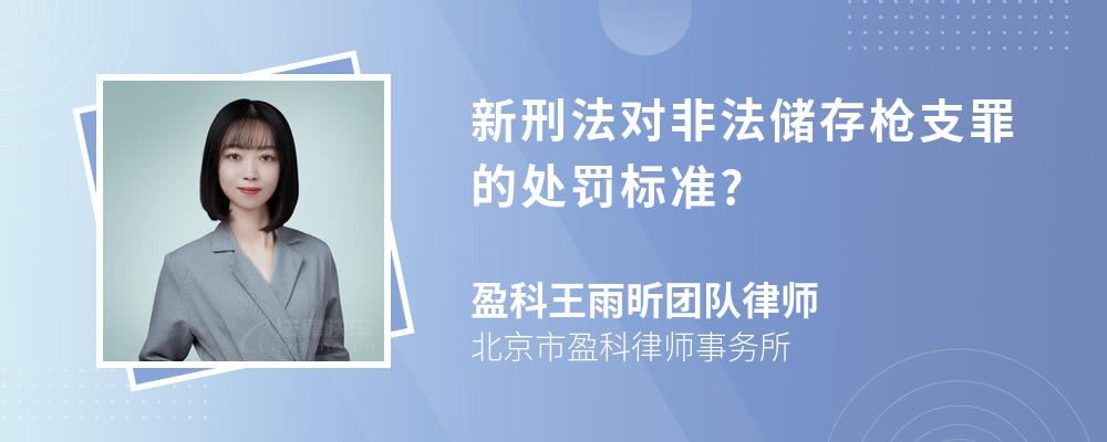 新刑法对非法储存枪支罪的处罚标准?