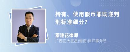 持有、使用假币罪既遂判刑标准细分?