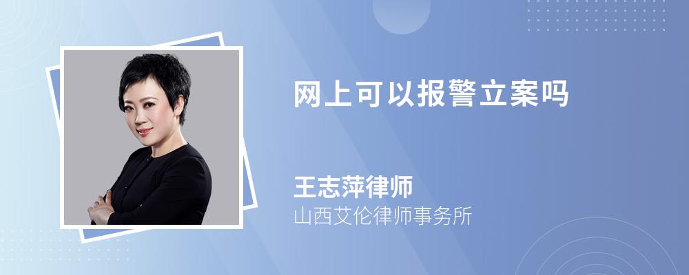 网上可以报警立案吗