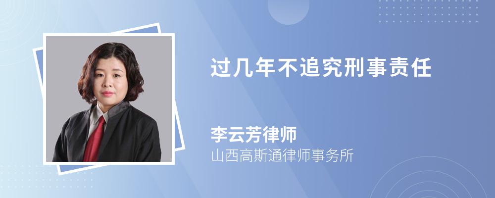 过几年不追究刑事责任