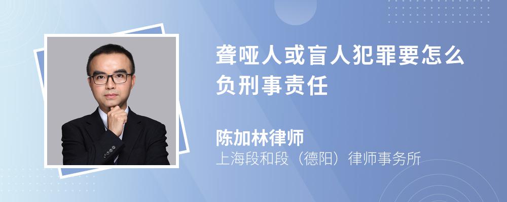 聋哑人或盲人犯罪要怎么负刑事责任