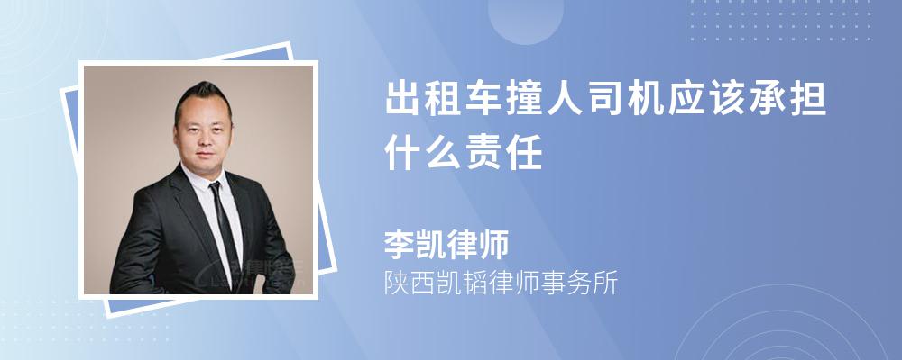 出租车撞人司机应该承担什么责任