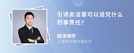 引诱卖淫罪可以追究什么刑事责任?