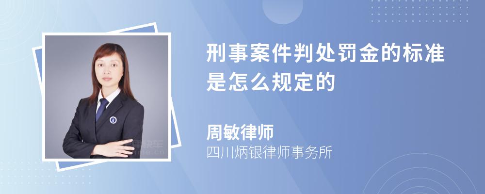 刑事案件判处罚金的标准是怎么规定的