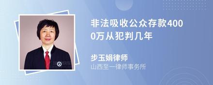 非法吸收公众存款4000万从犯判几年