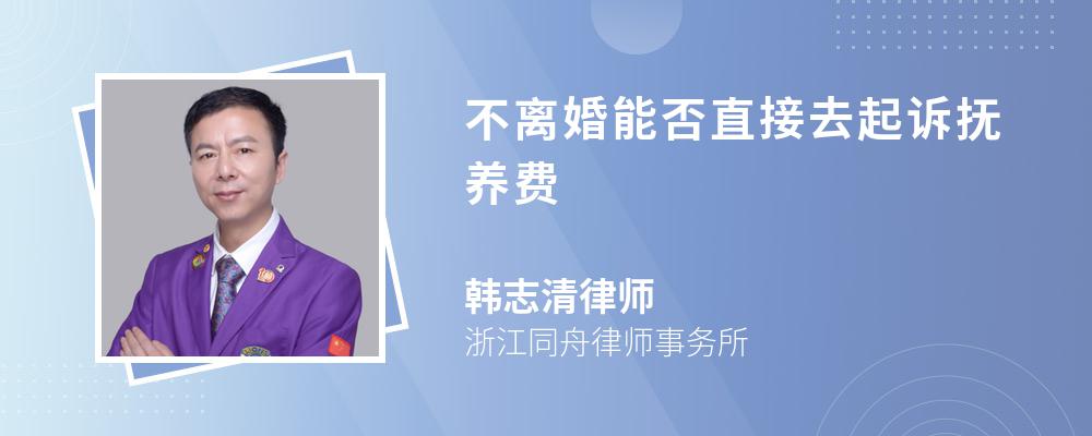 不离婚能否直接去起诉抚养费