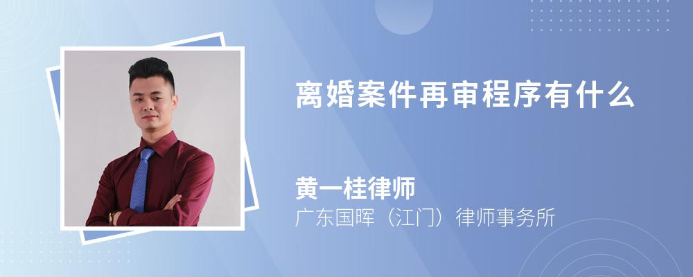 离婚案件再审程序有什么