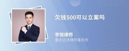 欠钱500可以立案吗