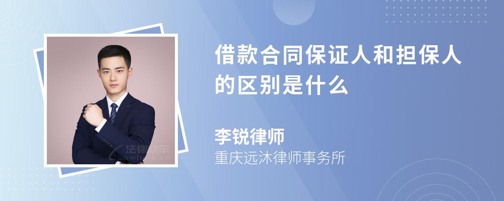 借款合同保证人和担保人的区别是什么