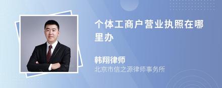 个体工商户营业执照在哪里办